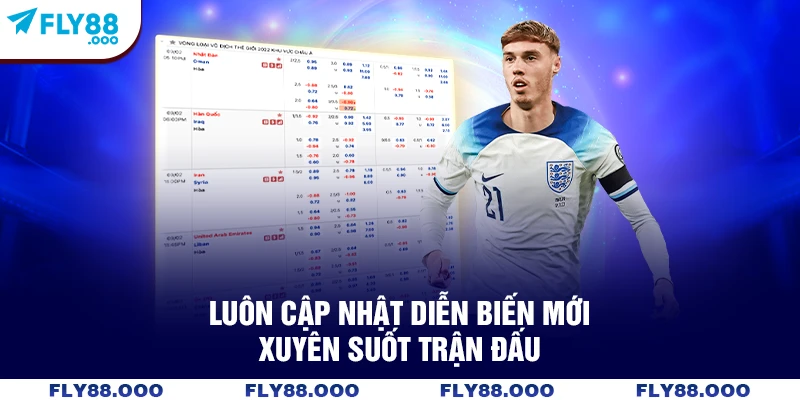 Luôn cập nhật diễn biến mới xuyên suốt trận đấu